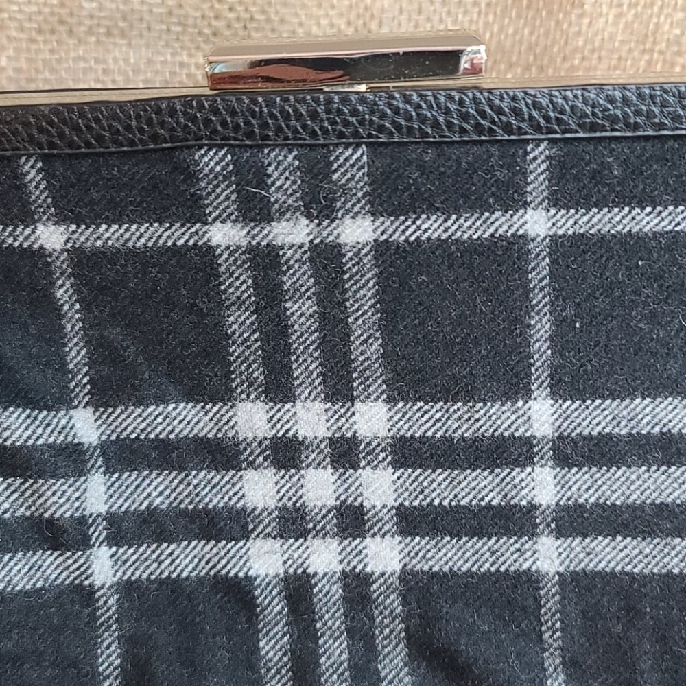 Purse unbranded flannel plaid black faux leather - Picture 2 of 10